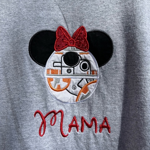DISNEY Embroidered Mouse Ears STAR WARS BB8  “MAMA” T-Shirt size L - Picture 10 of 13